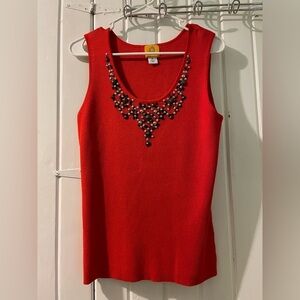 RUBY RD. red sleeveless sweater-X-large like new